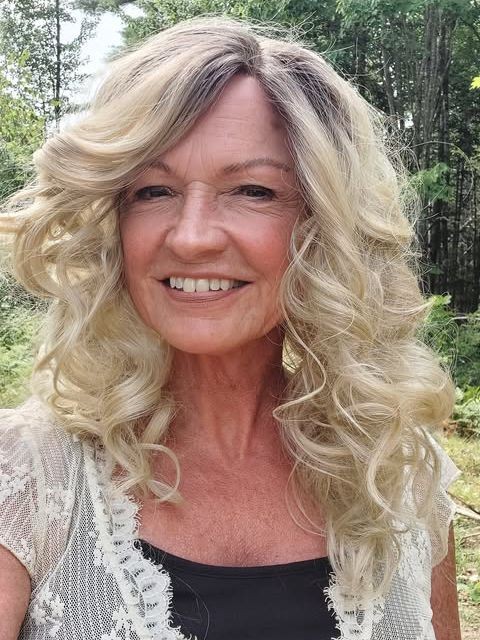 flirty Dark Blonde with Light Copper Blonde Highlights & Golden Brown Roots mid-length layered waves synthetic Lace Part  wig glp037