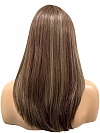 Pretty Auburn with Blonde Highlights layered Straight Synthetic Lace Part Wig GLP009