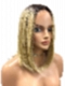 Blonde Ombre Straight Medium Length Synthetic Lace Part Wig GLP004