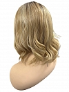Glamvigor Hybrillia™ Blend Human Hair Brown Sugar Blonde  soft  undone waves  short bob Synthetic Lace Part Wig GLP057