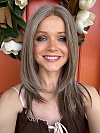 Light Brown blend Blonde long layered straight  synthetic wig glp032