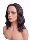 Glamvigor Hybrillia Blend Human Hair  black shoulder-length wavy PRE-CUT Lace Part Wig GLP080