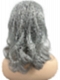 Silver grey layed wavy with side bangs  Synthetic Lace Part Wig GLP049