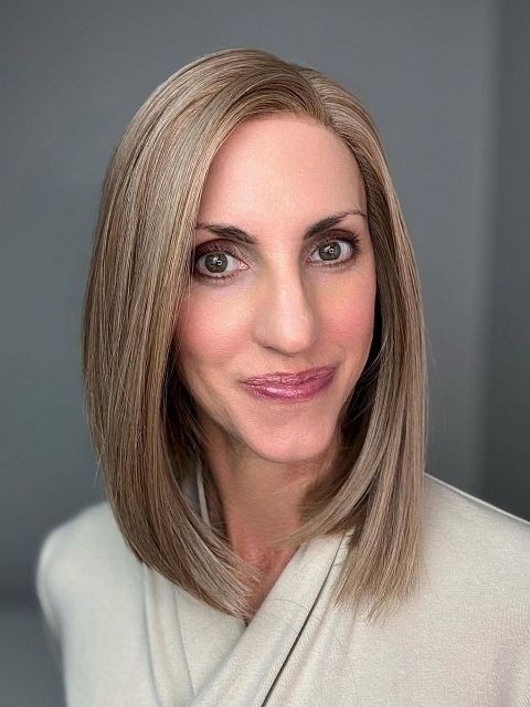 Glamvigor Hybrillia™ Blend Human Hair Ash brown  classic bob style Synthetic Lace Part Wig GLP059