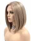 Glamvigor Hybrillia Blend Human Hair Ash brown classic bob style Lace Part Wig GLP059