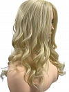Soft Platinum blonde with Bouncy little wavy Synthetic Lace Part Wig GLP055