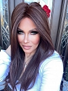 Stunning Medium Reddish Brown long layered  Synthetic Lace Part Wig GLP011