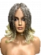 Pretty Auburn mixed  blonde Roots melting into light blonde ends Wavy Bob Synthetic Lace Part Wig GLP017