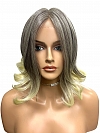 Pretty Auburn mixed  blonde Roots melting into light blonde ends Wavy Bob Synthetic Lace Part Wig GLP017