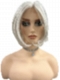 Iced Oyster Gray mid-length with light waves  Synthetic Lace Part Wig GLP046