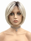 Glamvigor Hybrillia Blend Human Hair Chic Blonde Ombre layered short Bob Wig (Basic Cap) GBC016