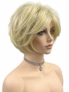 Glamvigor Hybrillia Blend Human HairPale Blonde with Slight Platinum Highlighting modern bob Wig (Basic Cap) GBC018