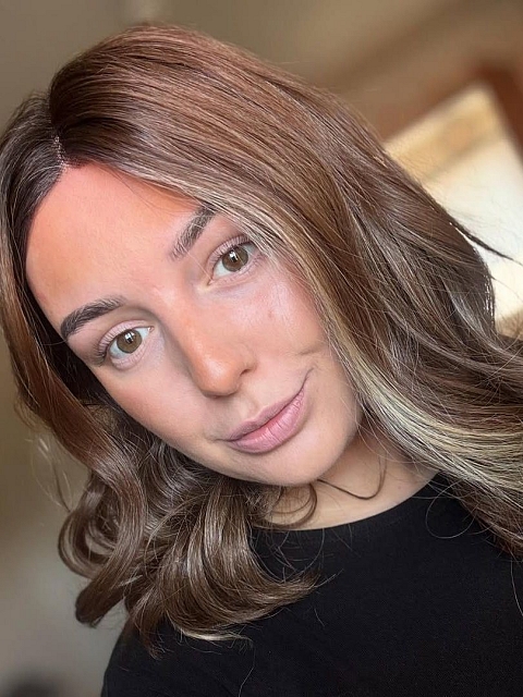 Glamvigor Hybrillia™ Blend Human Hair Medium Brown With blonde Highlights beautiful 