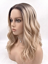 Glamvigor Hybrillia Blend Human Hair Warm Blonde with Dark Roots layered PRE-CUT Lace Part Wig GLP084