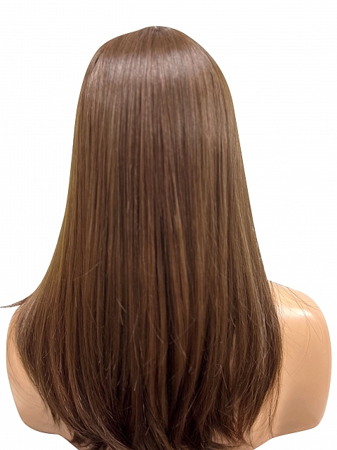 Soft warm brown long layered straight Synthetic Lace Part Wig GLP005