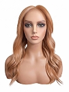 Glamvigor Hybrillia Blend Human Hair Blonde Blended mixed Golden with loose wavy side bangs PRE-CUT Lace Part Wig GLP075