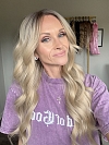 Glamvigor Hybrillia™ Blend Human Hair Blonde ombre long layered loose wavy Lace Part Wig GLP062