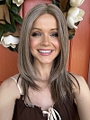 Light Brown blend Blonde long layered straight  synthetic wig glp032