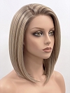 Glamvigor Hybrillia Blend Human Hair Mesmerizing Light Brown shoulder length bob Lace Part Wig GLP022