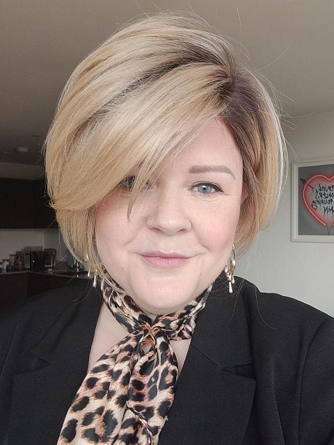 Beautiful Brown Roots Ombre Light Blonde short pixie bob Synthetic Mono Top wig GMT004