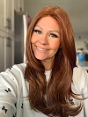 Glamvigor Hybrillia™ Blend Human Hair Ginger copper with light copper highlights long cascading style Lace Part Wig GLP058