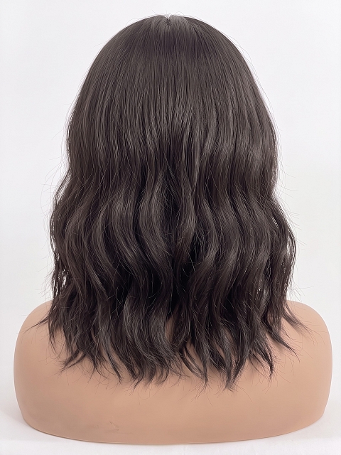 Glamvigor Hybrillia Blend Human Hair  black shoulder-length wavy PRE-CUT Lace Part Wig GLP080