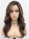 Glamvigor Hybrillia Blend Human Hair Red Brown with Gold Blonde highlights Long Beach Waves Lace Part Wig GLP056