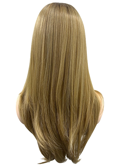 Dazzling Honey Blonde ombre lengthy textured layers fall to mid-back Synthetic Lace Part Wig GLP028