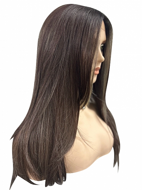 Beige Blonde and Auburn Blended with Medium Brown Roots  long layered glamorous synthetic Lace Part  wig glp042