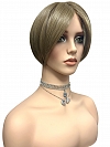 Fabulous  edgy Light Ash Blonde short  bob Synthetic Mono TOP Wig GMT006