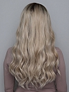 Glamvigor Hybrillia Blend Human Hair  Light Platinum Ombre Long Layered Wavy  Lace Part Wig GLP065
