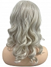 Platinum blonde beach wavy with side bangs Synthetic Lace Part Wig GLP048