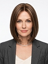 Glamvigor Hybrillia™ Blend Human Hair Stunning Medium Brown With Ginger Red Highlights medium bob haircut  Mono TOP Wig GMT005