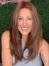 Soft dark brown long layered straight Synthetic Lace Part Wig GLP005
