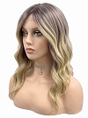 Glamvigor Hybrillia Blend Human Hair Natural Ash Blonde ombre  soft wavy layered Lace Part Wig GLP043