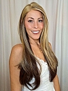 Warm Brown mixed Blonde long straight Synthetic Lace Part Wig GLP002