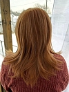 Pretty Ginger Brown with Golden Highlights Mid-Length Straight with bangs Synthetic Wig (Basic Cap) GBC009