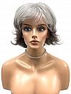 Grey Ombre Short Wavy Wolf with bags Synthetic Wig (Basic Cap) GBC011