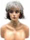 Chic Grey Ombre short Wavy Layered Curly with bangs Synthetic Wig (Basic Cap) GBC011