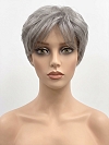 Glamvigor Hybrillia Blend Human Hair Perfect Pure Silver White and Pearl Platinum Blonde Blend short cut  Wig (Basic Cap) GBC012