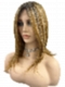 Dark Blonde Evenly Blended with Medium Golden Blonde  shoulder-length layered Straight synthetic Lace Part  wig glp040