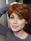 Cute Medium Auburn with Ginger Blonde Highlights Short Pixie Synthetic Wig (Basic Cap) GBC001