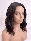Glamvigor Hybrillia Blend Human Hair  black shoulder-length wavy PRE-CUT Lace Part Wig GLP080