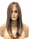 Pretty Auburn with Blonde Highlights layered Straight Synthetic Lace Part Wig GLP009