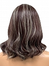 Trendy Medium Auburn with Blonde Highlights Medium Curls Synthetic Lace Part Wig GLP006