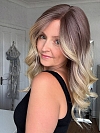 Natural Ash Blonde ombre  soft wavy layered Synthetic Lace Part Wig GLP043