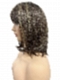 Natural soft brunette with highlights shoulder-length bob  with bangs synthetic Lace Part  wig glp038