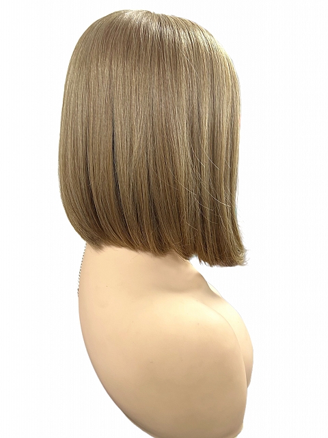 Glamvigor Hybrillia™ Blend Human Hair Ash brown  classic bob style Synthetic Lace Part Wig GLP059