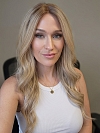 Glamvigor Hybrillia™ Blend Human Hair Exquisite Dark Honey Blonde ombre long layered wavy Lace Part Wig GLP021