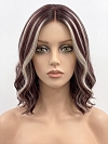 Glamvigor Hybrillia Blend Human Hair Trendy Auburn with  Cool Platinum Blonde Highlights wavy  Lace Part Wig GLP006